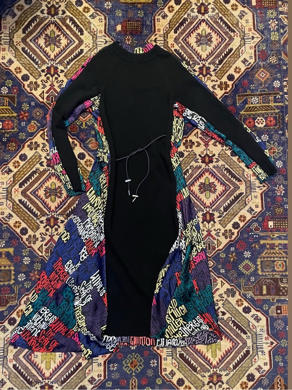 Sacai A/W 2021 RTW Message Print Knit Dress Sz 3